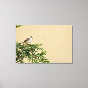 Lienzo Fotografía encantadora del pájaro gorrión