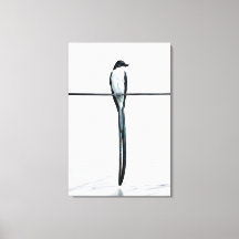 Fotografía minimalista de pájaro en alambre