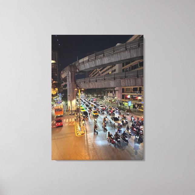 Lienzo Fotografía nocturna de Bangkok Regalo para amigos (Anverso)