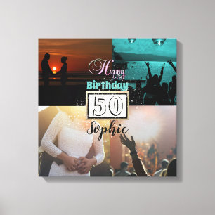 Lienzo Fotografía personalizada 50 cumpleaños Collage C