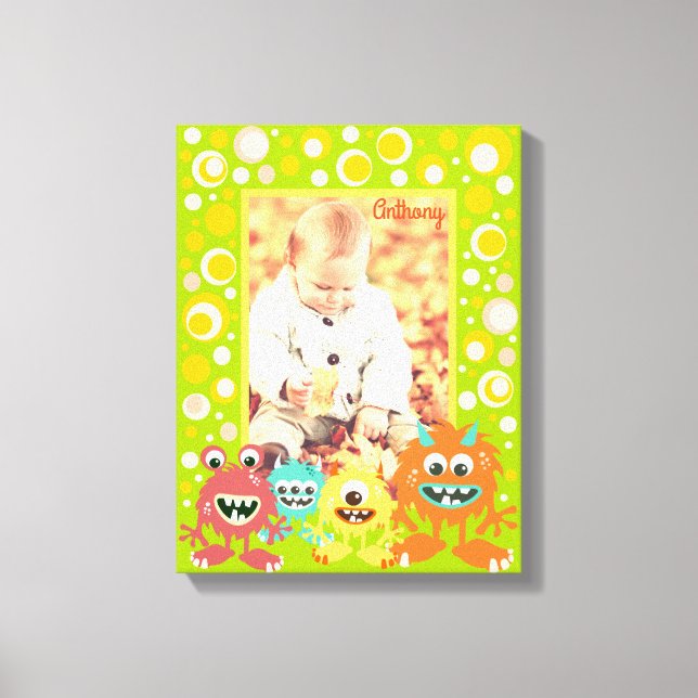 Lienzo Fotografía personalizada de los monstruos para niñ (Anverso)