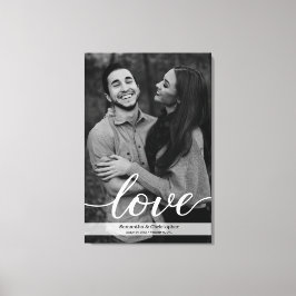 Lienzo Fotografía romántica y elegante de compromiso en b