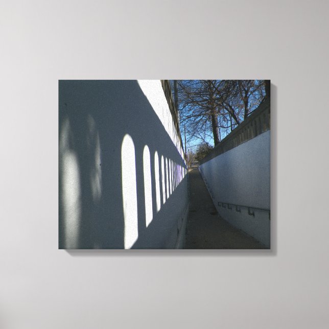 Lienzo fotográfico de senderos luminosos y sombrea (Anverso)