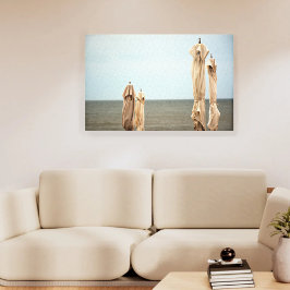 Lienzo Fotomontaje Golden Twilight de los paraguas de la