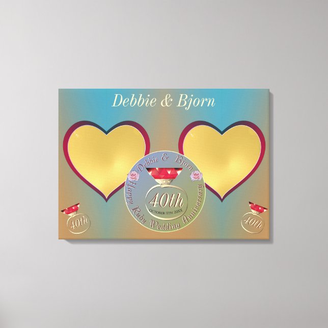 Lienzo Fotos del 40° aniversario del Boda (Anverso)