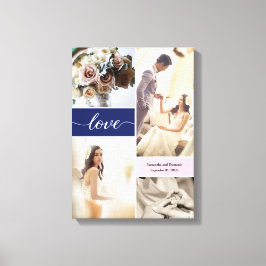 Lienzo Fotos del Boda de amor azul y rosa elegante de la 