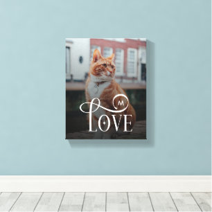 Lienzo Fotos Personalizadas de Mascotas Gatos con Monogra