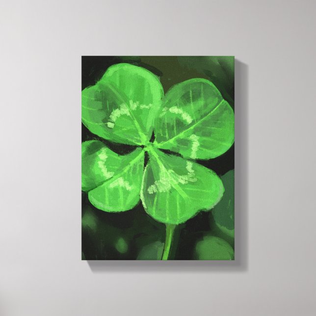 Lienzo Fourleaf Clover Painting - Still-Life Illustration (Anverso)