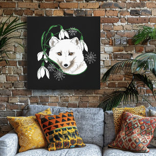 Lienzo Fox blanca del Ártico de Art Nouveau