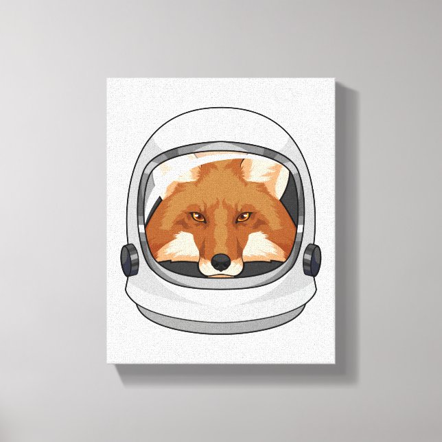 Lienzo Fox como astronauta con casco (Anverso)