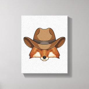 Lienzo Fox como Cowboy con Gorra