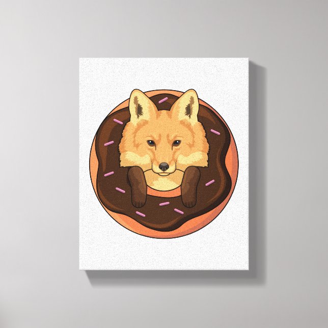 Lienzo Fox con Donut (Anverso)