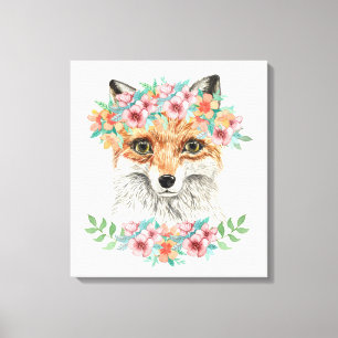Lienzo Fox floral