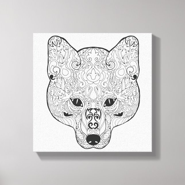 Lienzo Fox Head 6 inspirado (Anverso)