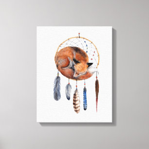 Lienzo Fox roja durmiendo en Dreamcatcher