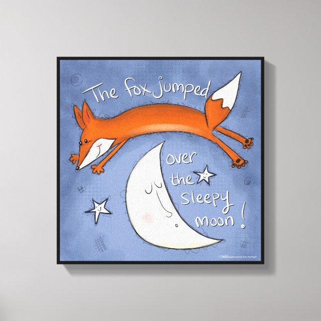 Lienzo Fox salta sobre la luna (Anverso)