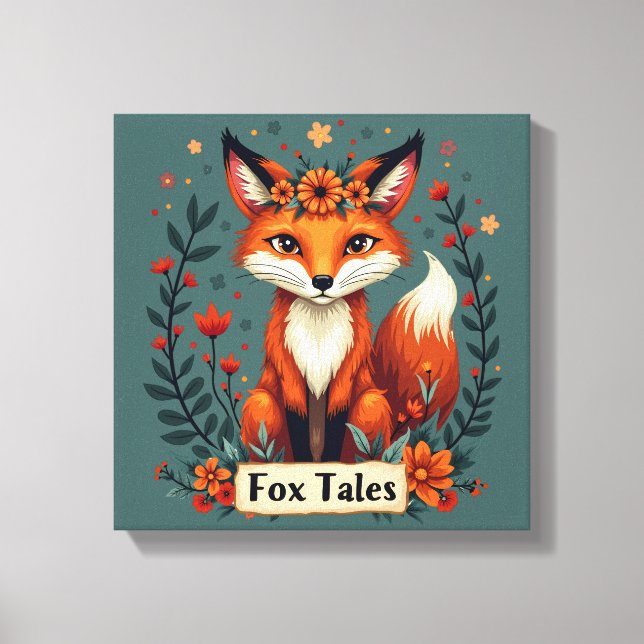 Lienzo Fox Tales Boho Woodland Animal (Anverso)