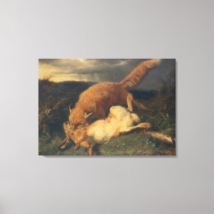 Lienzo Fox y liebres, 1866