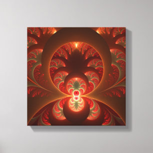 Lienzo Fractal abstracto moderno naranja rojo luminoso