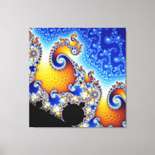 Lienzo Fractal de doble espiral satelital Mandelbrot Set