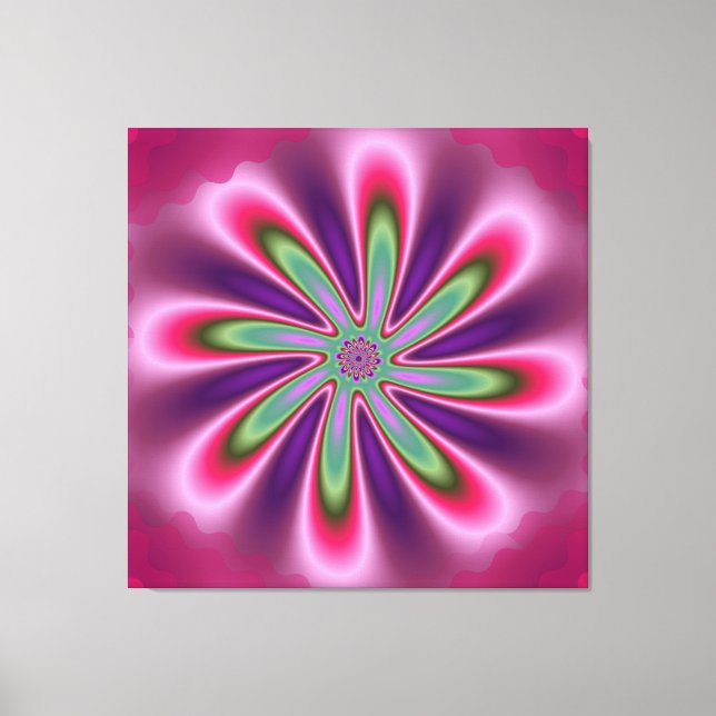 Lienzo Fractal de flor dulce abstracto (Anverso)