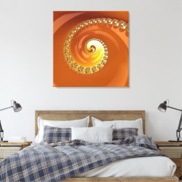 Lienzo Fractal en espiral de gradiente dorado naranja abs