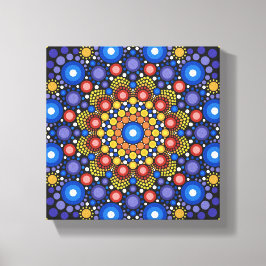 Lienzo Fractal floral Dotado Retro Mandala