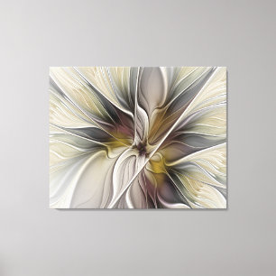 Lienzo Fractal floral, flor de fantasía con colores de la