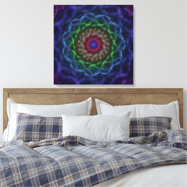 Lienzo Fractal Mandala de Neón (Insitu(Dormitorio))