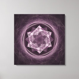 Lienzo Fractal Morado Grisáceo Oscuro Abstracto