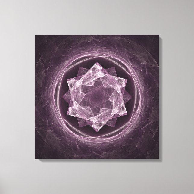 Lienzo Fractal Morado Grisáceo Oscuro Abstracto (Anverso)