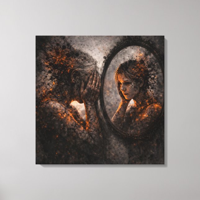 Lienzo Fractured Echo: The Mirror of Youth Canvas (Anverso)