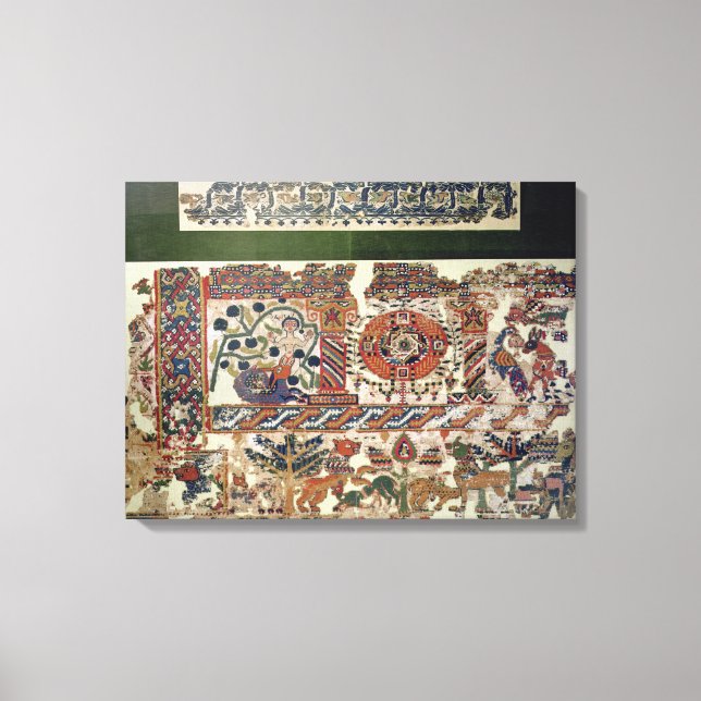 Lienzo Fragmento de textiles que representan a Jonás y la (Anverso)