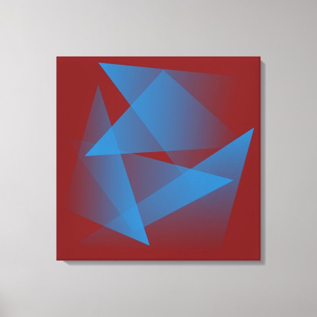 Lienzo Fragmentos azules flotantes (Anverso)