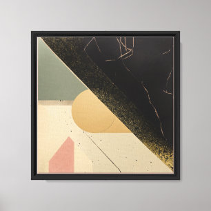 Lienzo "Fragmentos: Un Minimalista Pastel Riso Textado