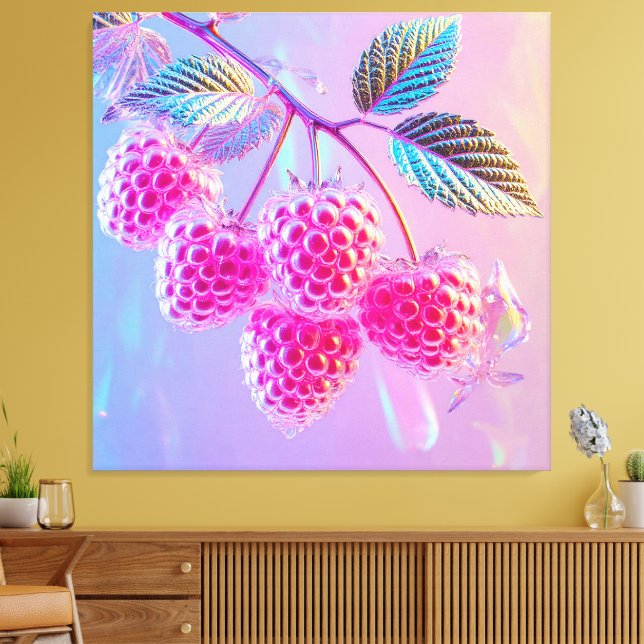 Lienzo Frambuesas Transparentes Rosa Brillante (Insitu (Sala de estar))