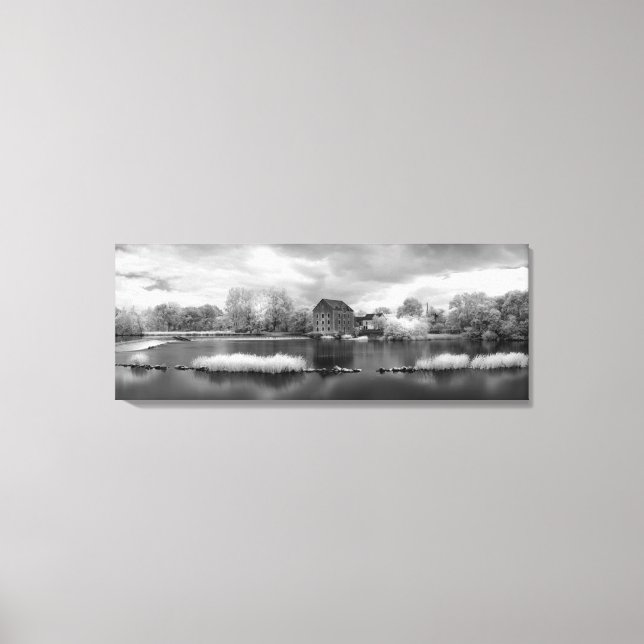 Lienzo Francia, A Weir en el río Mayenne (versión 2) (Anverso)