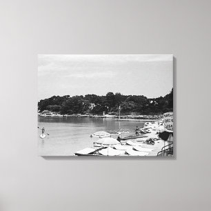 Lienzo Francia antigua Niza Antibes playa de Garoupe