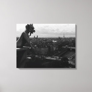 Lienzo Francia Antigua París Catedral de Notre Dame diabl