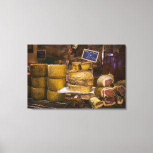 Lienzo Francia, Córcega. Quesos y embutidos locales