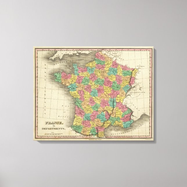 Lienzo Francia, en departamentos (Anverso)