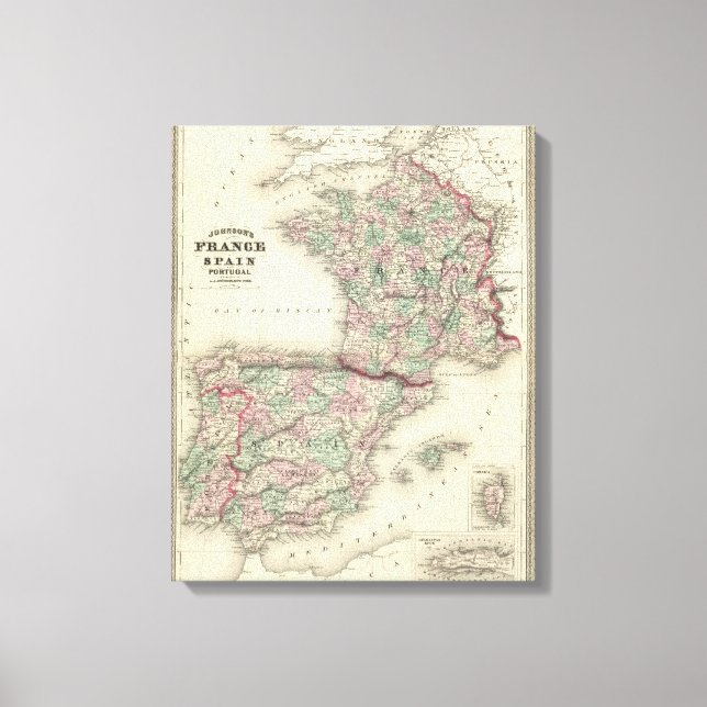 Lienzo Francia, España y Portugal (Anverso)