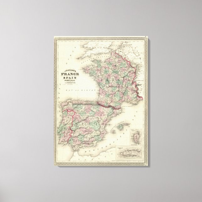 Lienzo Francia, España y Portugal (Anverso)