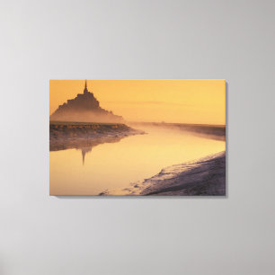 Lienzo FRANCIA, Normandía Mont St. Michel. Luz de la maña