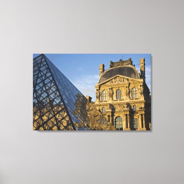 Lienzo Francia, París, Museo del Louvre y la Pirámide, (Anverso)