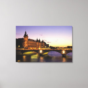 Lienzo Francia, París, río Sena y Conciergerie en