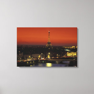 Lienzo Francia, Paris Sunset view of Eiffel Tower y