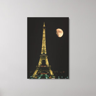 Lienzo Francia, París. Torre Eiffel por la noche con