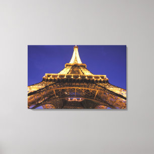 Lienzo FRANCIA, Torre Eiffel de París, vista nocturna