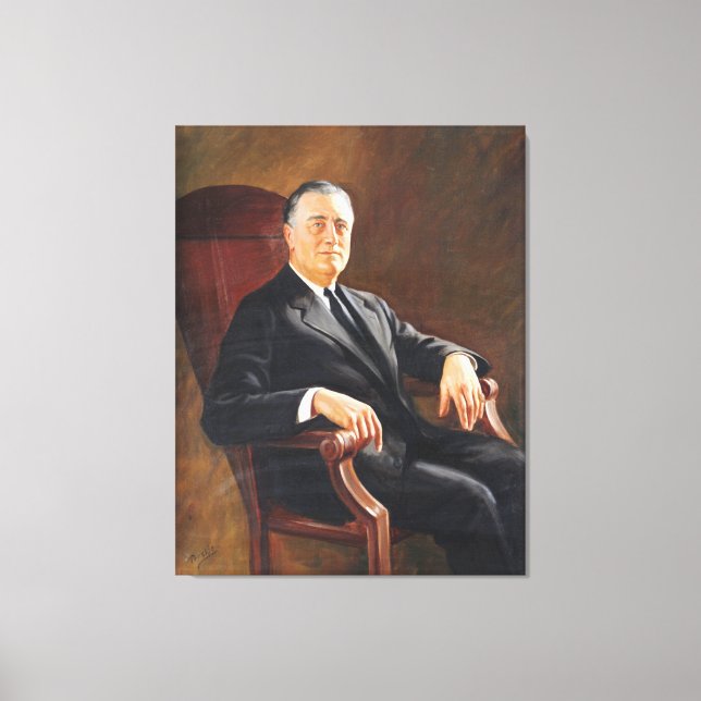 Lienzo FRANKLIN DELANO ROOSEVELT por Jacob H. Perskie (Anverso)